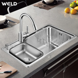 威尔登 超大水槽 80*45cm 加深加厚304不锈钢菜盆 洗碗池单槽水斗
