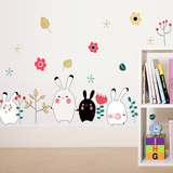 特价包邮卡通可爱墙贴 卧室浪漫儿童房床头背景装饰贴画可爱兔