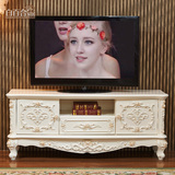 白百合法式奢华电视柜组合实木象牙白色烤漆地柜欧式时尚简约特价