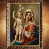 天主教圣像画仿真油画天主教油画圣像纯手绘圣母抱耶稣油画定制11