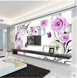 3D墙纸电视背景墙壁纸壁画客厅卧室温馨简约花卉大型无缝墙布玫瑰