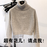 秋冬季韩版高龄内搭紧身高领羊毛衫毛衣女套头短款修身针织打底