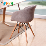 简约现代 软包餐椅 休闲时尚麻布沙发餐椅 设计师椅子创意家具
