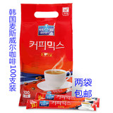 韩国原装进口 麦斯威尔原味速溶三合一咖啡粉100条袋装 2袋包邮