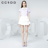 CCDD2016夏季专柜短袖新款通勤上衣夏装印花直筒女衬衫C52R23270