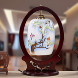 景德镇卧室客厅床头现代创意中式仿复古结婚薄胎灯陶瓷手绘台灯具