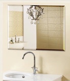 双11特惠促销浴室镜无框卫浴镜洗脸镜厕所镜卫生间镜现代斜边银镜
