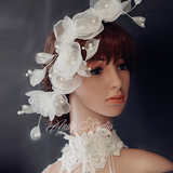欧美韩式白色手工绢花仙女美头花朵结婚礼婚纱伴娘新娘头饰品包邮