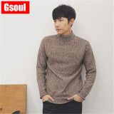 Gsoul韩国冬季时尚男士英伦半高领修身韩版打底毛衣百搭男针织衫
