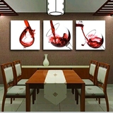 特价水晶无框画壁画装饰画客厅现代墙画餐厅红酒吧挂画酒杯三联