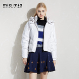 miamia冬新品高端短款加厚夹克式羽绒服女式休闲外套842817G