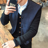秋季新款韩版夹克男潮流时尚外套修身休闲潮学生青少年男装上衣潮