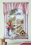 美国代购 墙饰壁饰 春天窗口的鲜花 花卉花瓶 墙贴花贴纸装饰