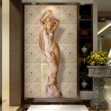 欧式古典艺术3D浮雕雕像玄关壁纸 走廊过道隔断背景墙纸壁画屏风