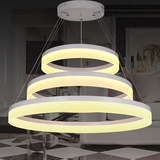 工厂客餐厅个性时尚大气现代简约圆形遥控亚克力铝材LED吸顶吊灯