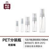 【现货】MUJI无印良品透明PET分装瓶带喷雾器12/18/30/50/100ml
