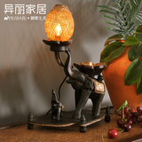 泰国实木 大象台灯 卧室床头 个性灯饰 个性礼品 创意客厅 床头灯