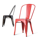 铁艺餐椅简约复古铁皮椅休闲户外椅酒吧咖啡厅餐厅彩色铁艺椅子