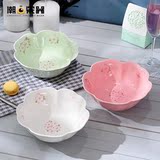 日式樱花浮雕陶瓷碗大碗汤碗拉面碗水果沙拉碗点心碗餐具碗家用