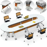 办公家具椭圆会议桌洽谈桌 折叠培训长条桌扇形圆形学生桌椅组合