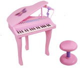 ad台式儿童粉色电子琴 368岁女孩钢琴早教玩具 音乐带话筒