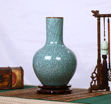 大展仿官窑裂纹花瓶摆件装饰品 中式博古架酒柜摆设工艺品瓷器