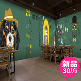 3d欧式手绘卡通动物墙纸时尚抽象大型壁画餐厅咖啡馆服装店壁纸