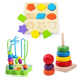 包邮木质形状颜色3d立体智力拼图1-3岁宝宝婴幼儿童积木益智玩具