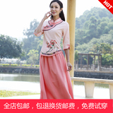 2016新款中国风唐装女上衣夏改良短袖中式居士服茶艺师服装女夏装