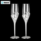 情人浪漫专享玻璃香槟杯镀银高脚杯 欧式创意天鹅红酒杯套装2只装