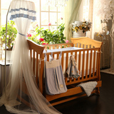贝乐堡欧式莫奈花园宝宝婴儿床实木摇床带抽屉bb床摇篮床儿童床