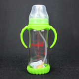 小太阳 宽口径婴儿奶瓶 玻璃防胀气防爆新生儿奶瓶300ml B-6031