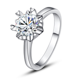 嘉文珠宝 G18K六爪爱心女款结婚订婚钻石戒指戒托裸钻婚戒定制