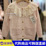 cheek韩国代购2016春装新款女童装儿童针织衫开衫中大童宝宝毛衣