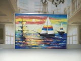 一帆风顺 帆船 儿童房间挂画 家居 简约 现代 装饰画 120x80