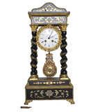 特价 古董钟表 1855年法国Japy freres 镶嵌铜鎏金门廊钟座钟54cm