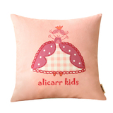 女孩子可爱粉色的生日礼物绒面抱枕公主图案沙发靠枕儿童床头靠垫