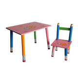 木制儿童学习桌幼儿园桌椅套装铅笔卡通学习桌宝宝手工吃饭游戏桌