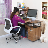 现代家用钢木台式电脑桌简约带书架书桌写字台简易办公桌子包邮