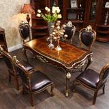 罗凯芬尼餐厅家具 美式实木餐桌 欧式新古典餐台 餐桌椅组合饭桌B