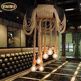 美式乡村loft复古麻绳轮胎吊灯创意餐厅咖啡厅酒吧服装店橱窗灯饰