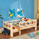 小孩床可定制简约床类男女孩简易实木床特价婴儿带护栏松木儿童床