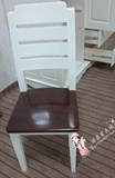 全实木餐椅松木地中海梳妆凳韩式田园靠背餐椅环保儿童写字椅定制