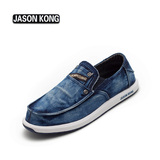 JASONKONG男士帆布鞋韩版潮流休闲牛仔布鞋套脚一脚蹬懒人鞋