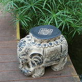 热卖新中式复古树脂凳子换鞋凳摆件动物家居装饰品招财摆设泥大象