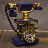 创意复古做旧电话机存钱罐模型树脂家居摆件店铺电视机柜摆设装饰