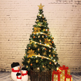 圣诞节橱窗装饰品1.8米圣诞树套餐豪华精装纯色金色180cm金色年