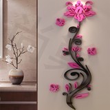 蔷薇花3D水晶立体墙贴亚克力玄关走廊卧室温馨田园创意背景墙贴纸