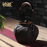 臻藏 茶具正品六角龟纹老铁壶 日本南部工匠纯手工打造华菱铁器