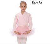 正品法国sansha三沙儿童芭蕾舞服系腰式摇粒绒保暖服练功服EF01F